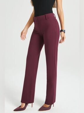 NEW Betabrand Classic DPYP™ Dress Pant Yoga Pant | Straight (Burgundy)